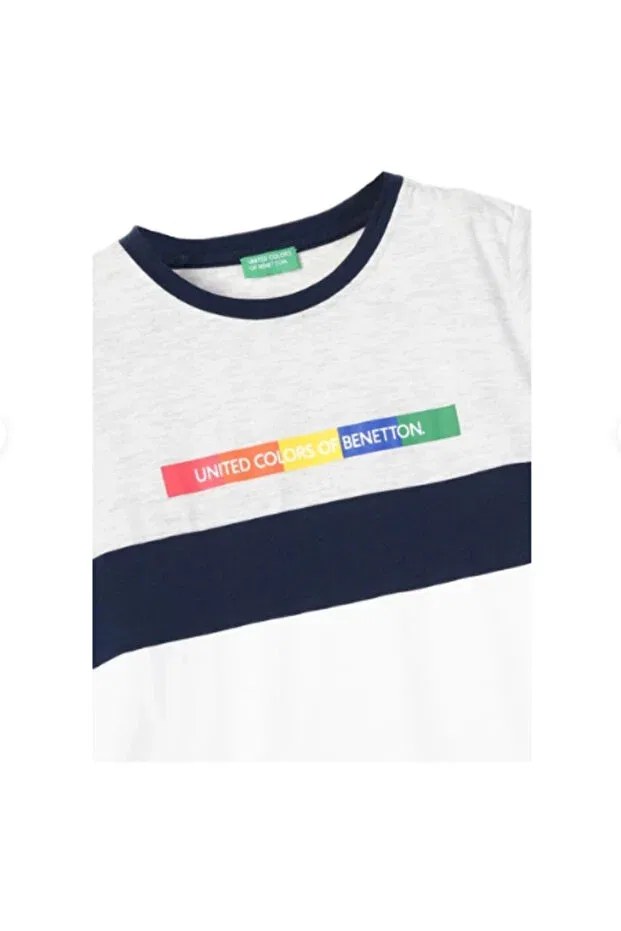 Детская футболка с принтом для мальчиков Benetton, Gray — фото 2