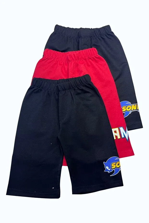 Детские шорты для мальчиков хлопковые с принтом Minik Motion, Navy Blue - Red