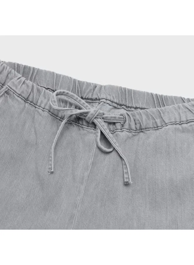 Брюки свободные на завязках Zara, серый — фото 4