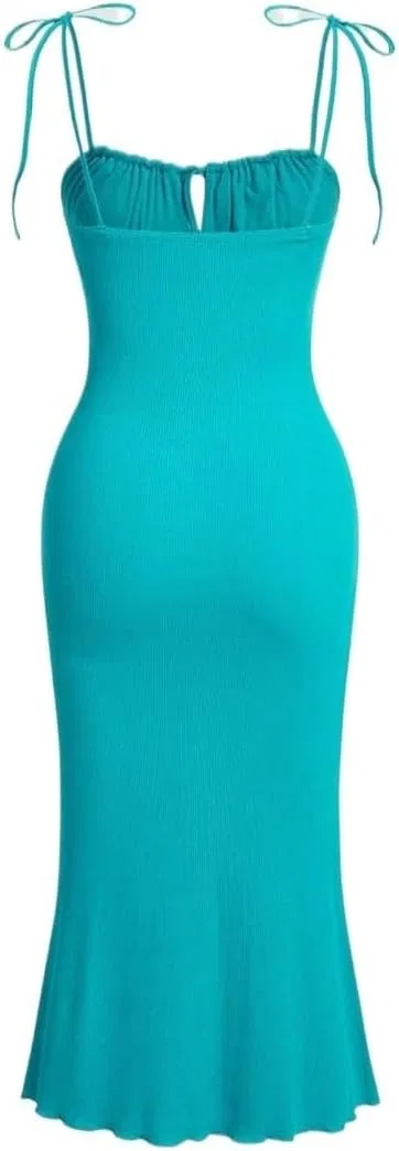Женское элегантное платье-миди с запахом Mint Blue — фото 2
