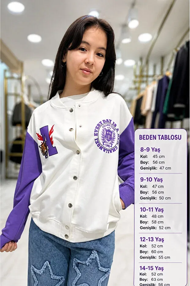 Детская куртка для девочек с принтом Minimoda Kids, Purple — фото 4
