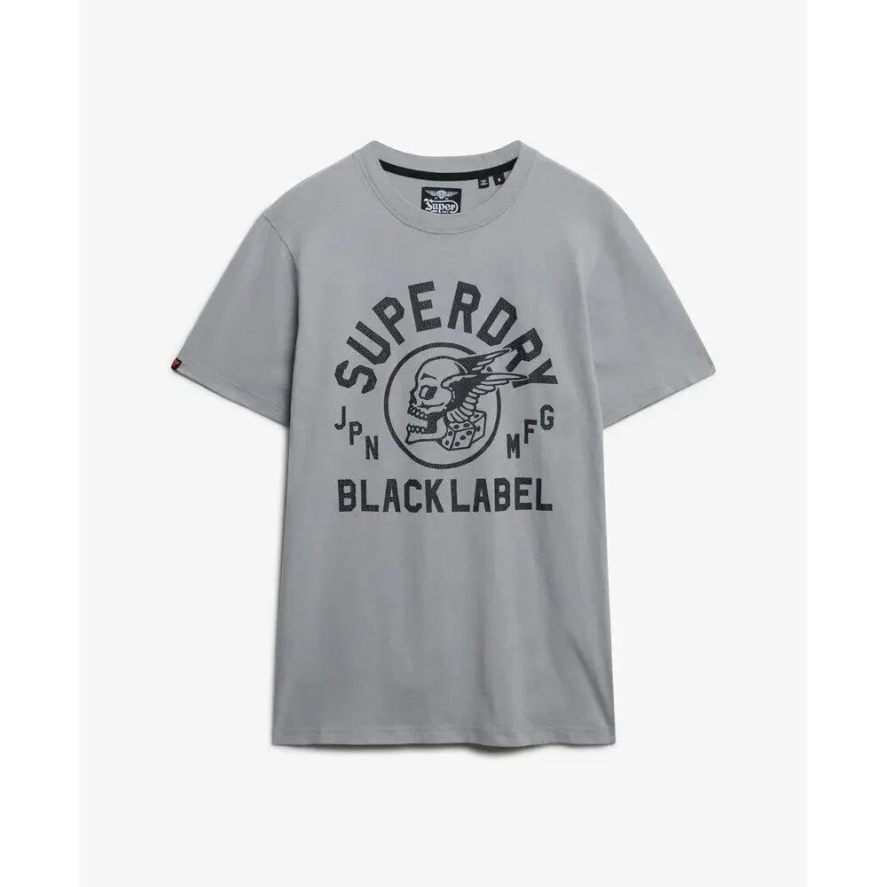 Мужская футболка с принтом Black Label Superdry, Grau Kohlengrau