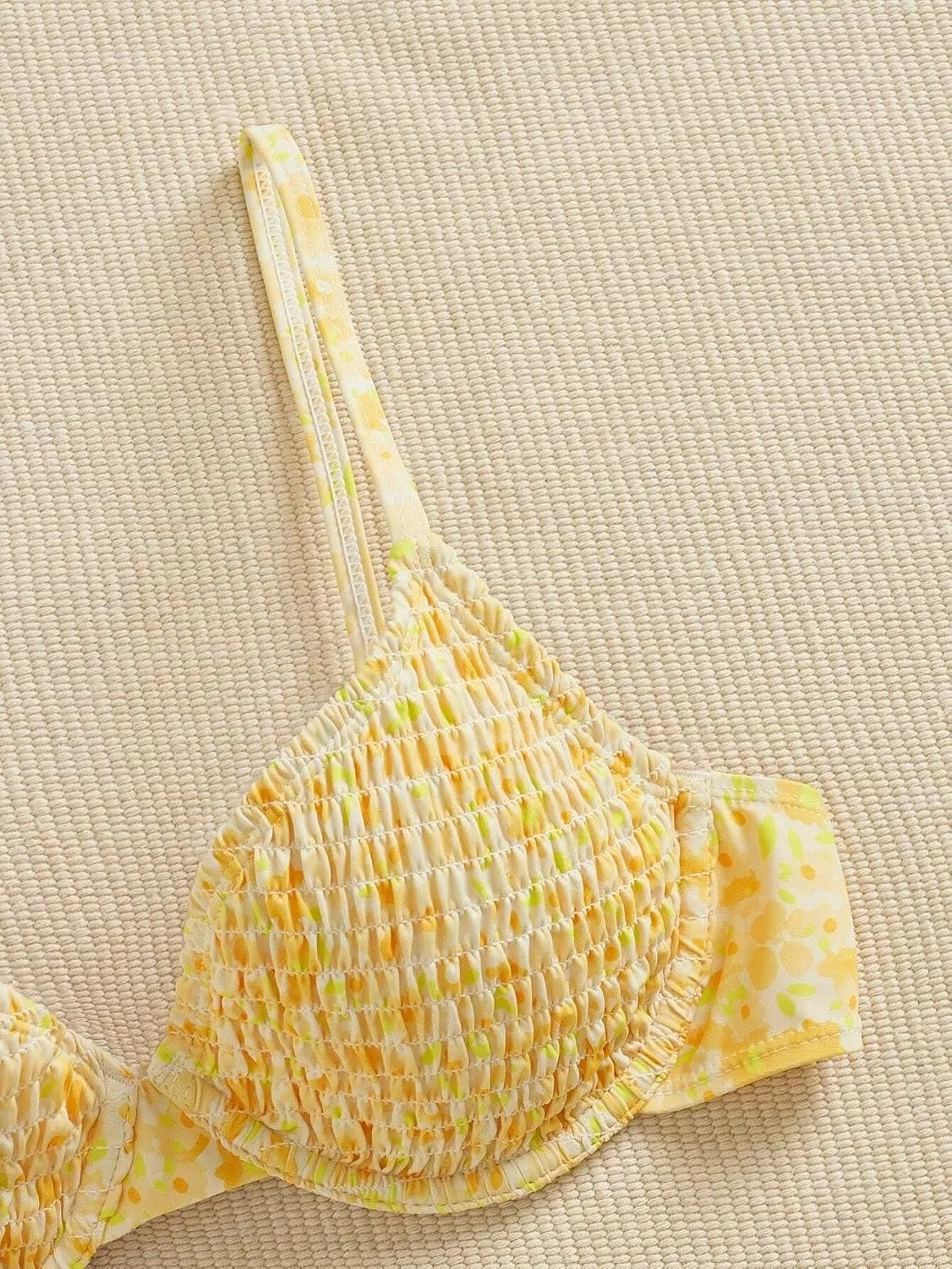 Женский бикини-комплект с завышенной талией Spaghetti Strap, Yellow — фото 2