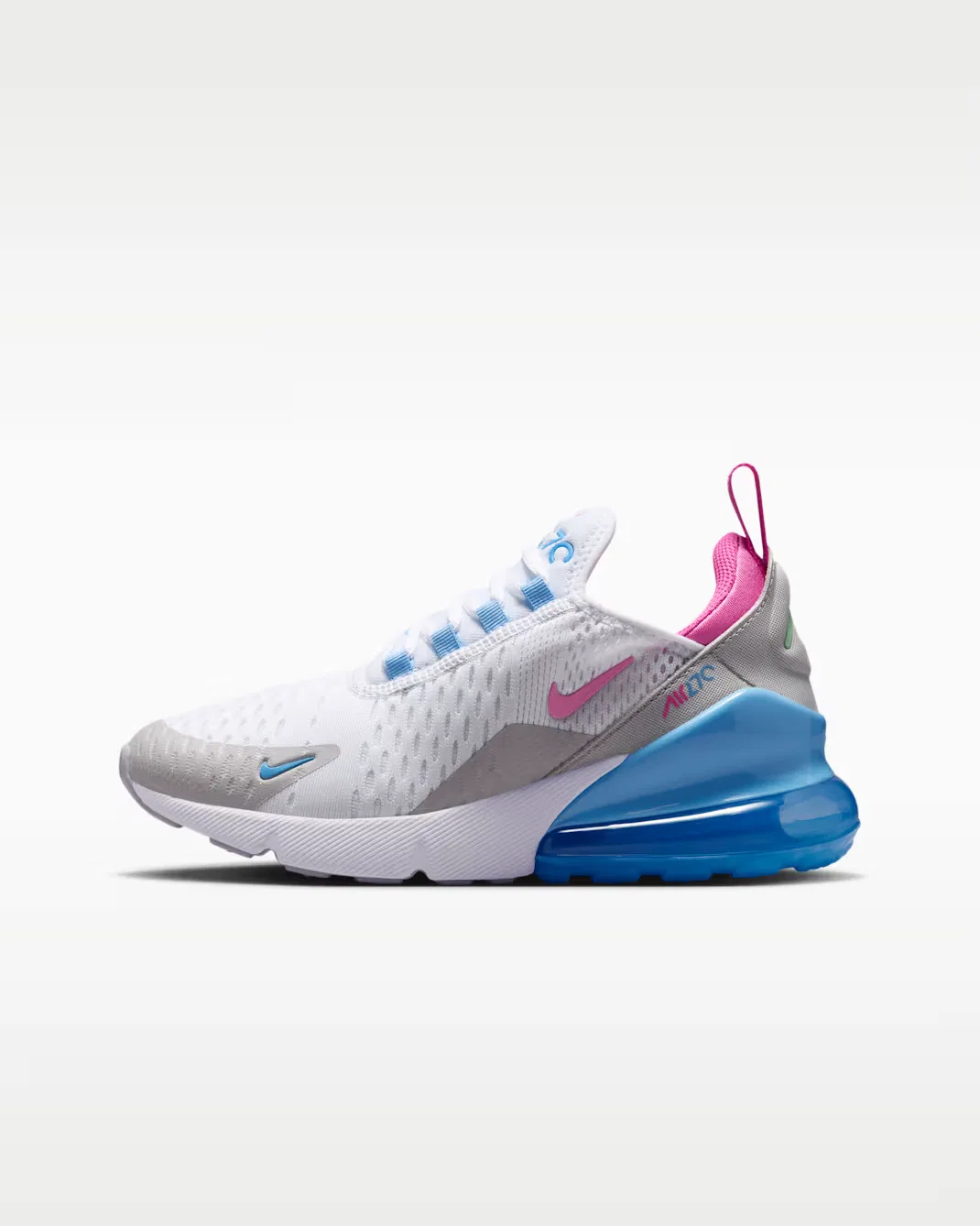 Кроссовки для детей постарше Nike Air Max 270, White/Football Blue/Arctic Green/Pinksicle