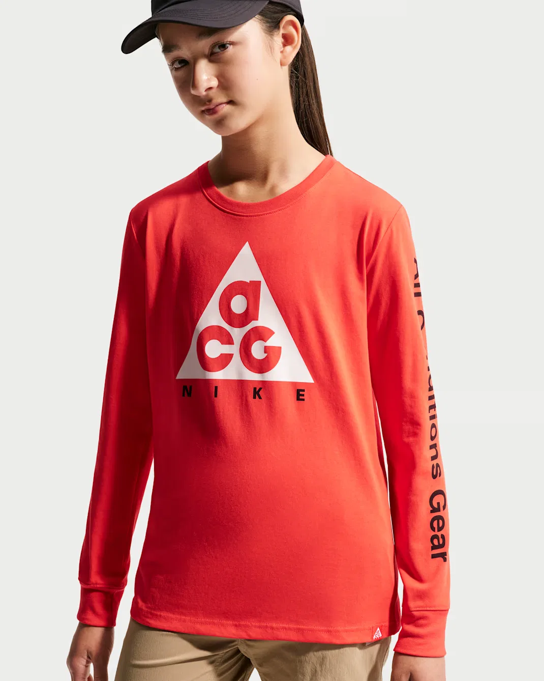 Детская футболка с длинными рукавами Dri-FIT Nike ACG, Light Crimson — фото 2