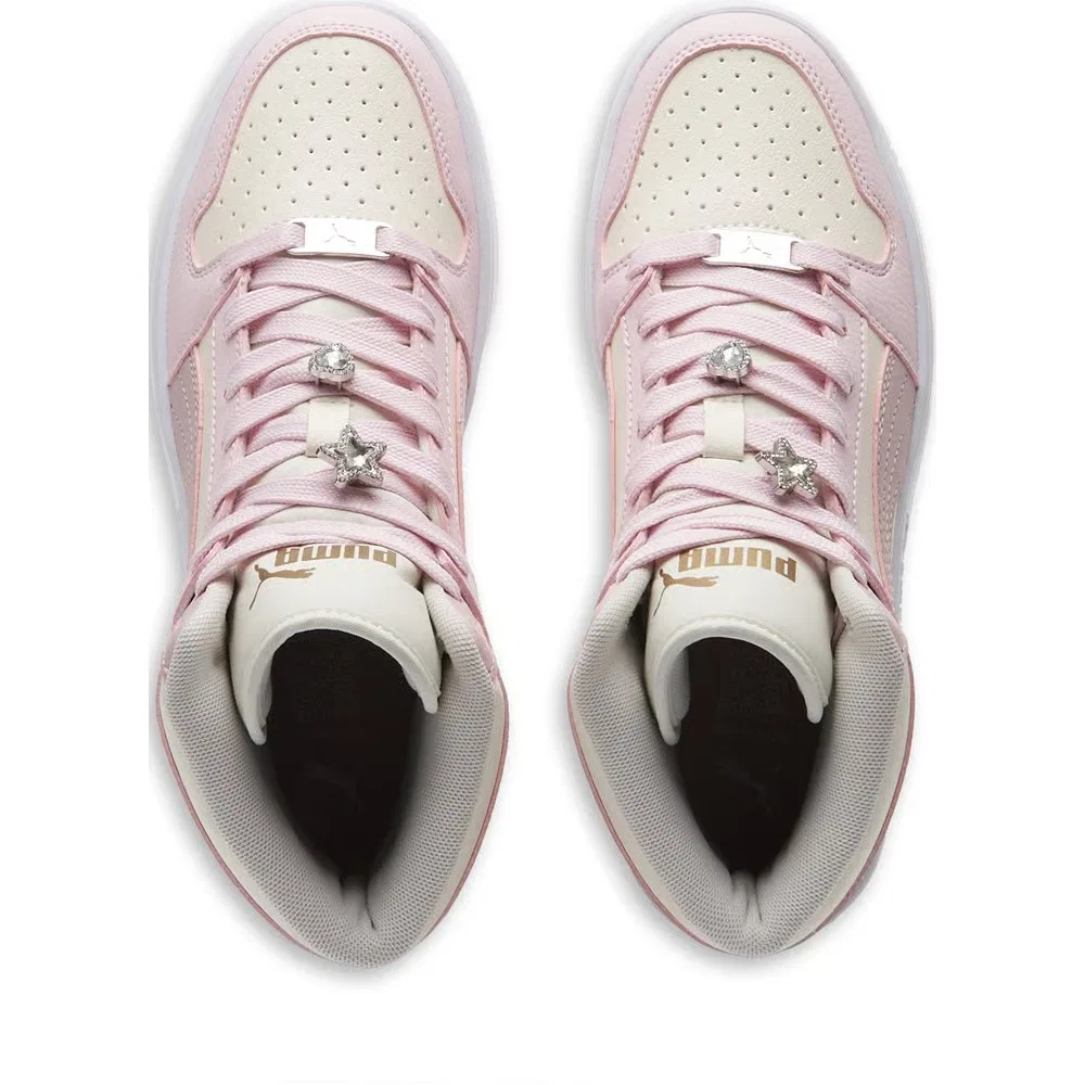 Детские высокие кроссовки Puma, Pink/White — фото 4