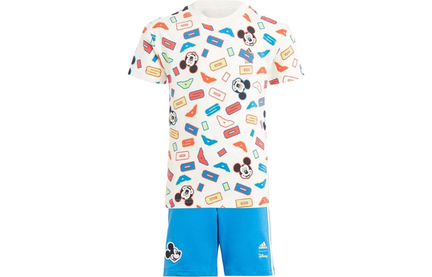 Детский спортивный костюм Adidas, Pink Short-Sleeved Shirt + Air Force Blue Shorts