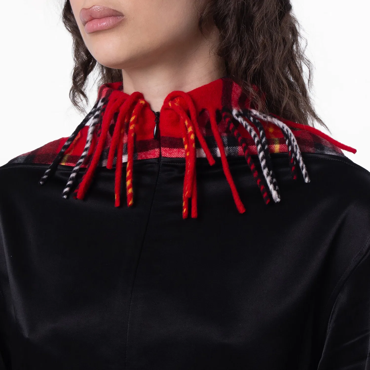 Блузка с длинным рукавом Long-Sleeved Check Scarf Top Burberry, Black — фото 2
