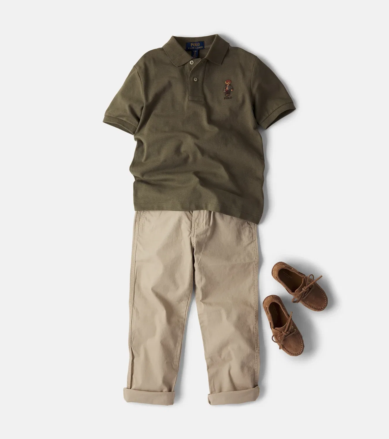 Поло с воротником поло из хлопкового пике Polo Ralph Lauren Kids, зеленый — фото 2