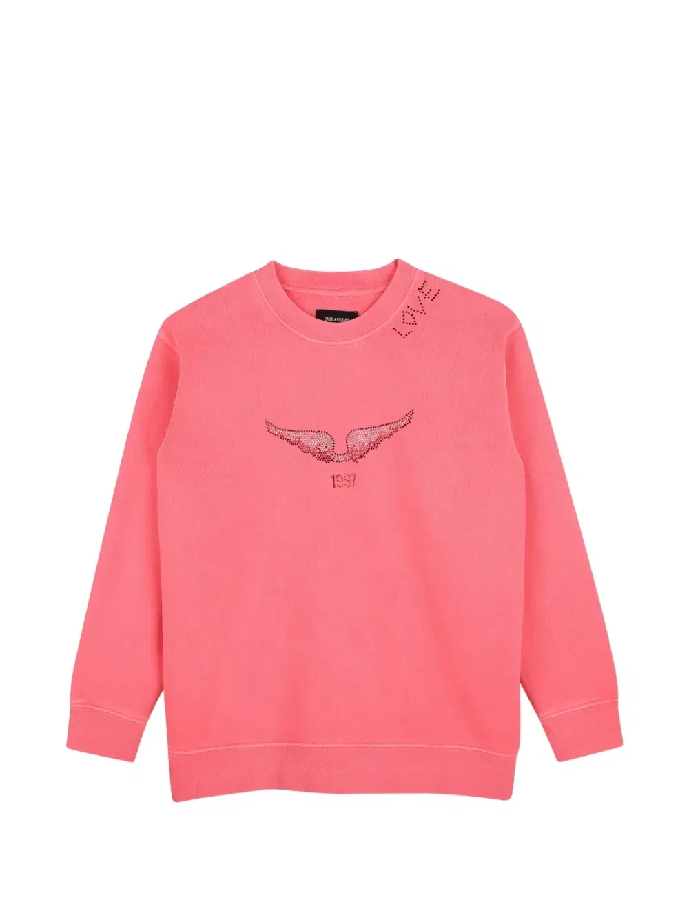 Свитер с кристаллами Zadig & Voltaire Kids, розовый