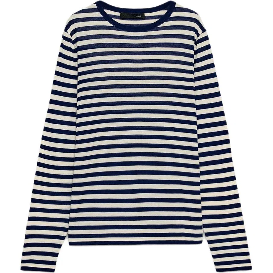 Женский свитер с круглым вырезом Nude/Blue ZARA, Nude/Blue