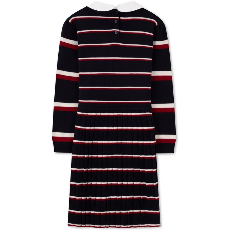 Детское платье для девочек в полоску Navy Blue Red White Stripes Tommy Hilfiger — фото 3