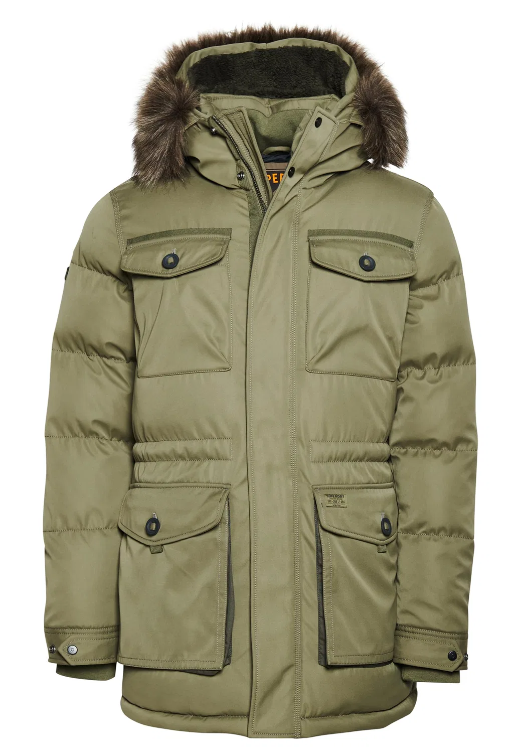 Мужское пальто с искусственным мехом Chinook Superdry, Dusty Olive Green