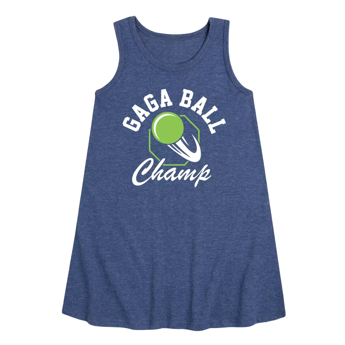 Детское платье-трапеция без рукавов Gaga Ball Champ Instant Message, Heather Navy