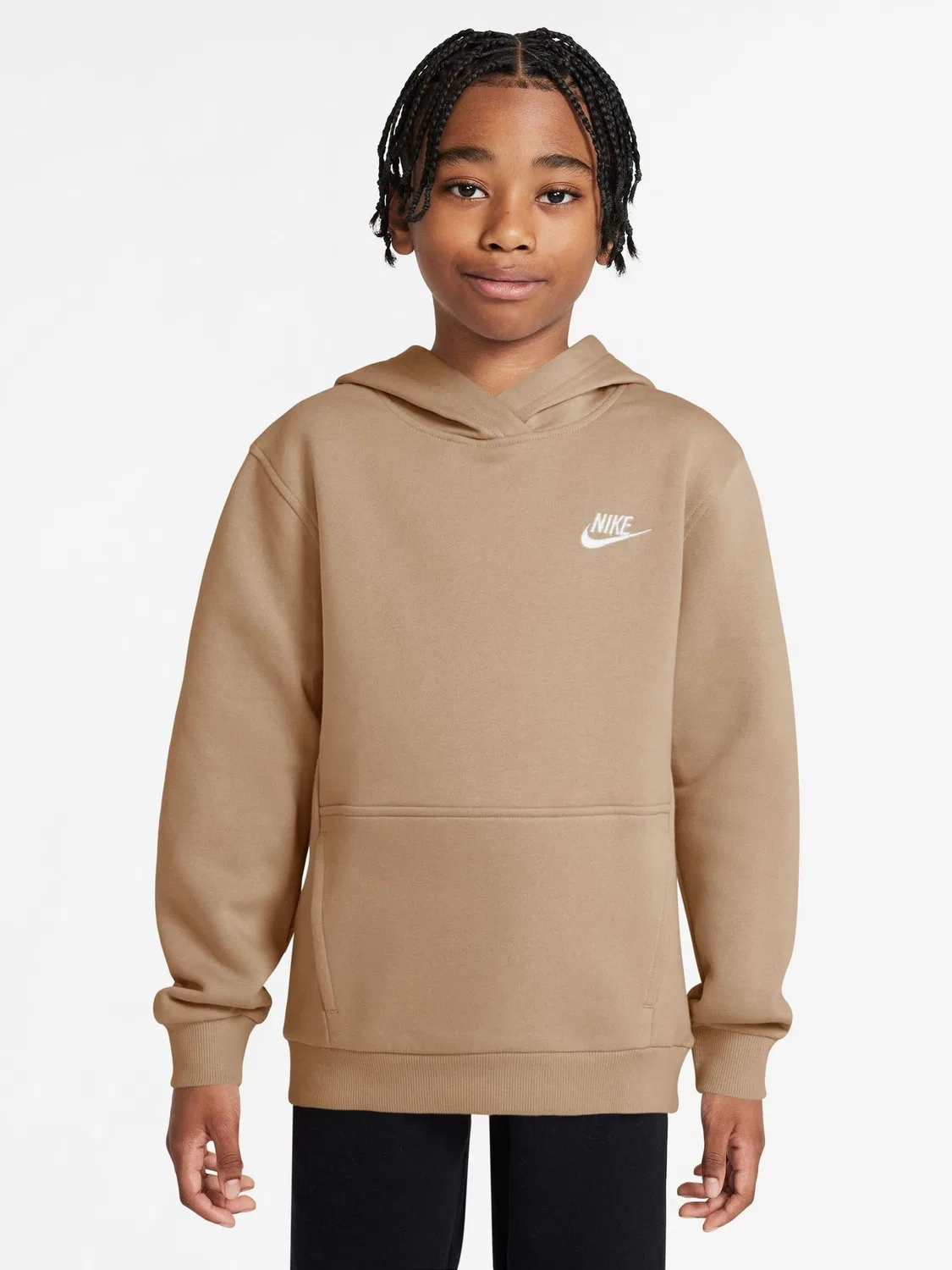 Толстовка Club Fleece Pullover Hoodie Nike, Natural Linen
