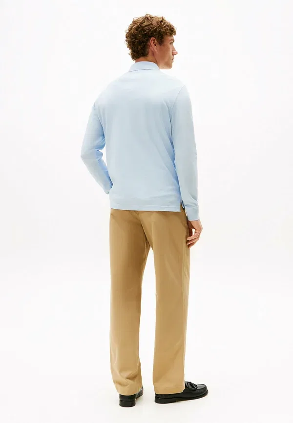 Поло с длинным рукавом, однотонная, Regular - long sleeved top, Tommy Hilfiger, Breezy Blue, синий — фото 3