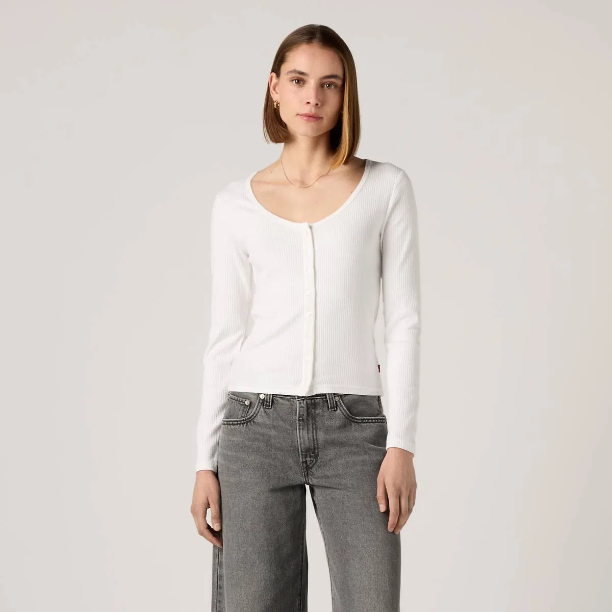 Рубашка с длинными рукавами на пуговицах от Austen Levi's, Bright White - White — фото 3