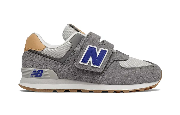 Кроссовки детские с амортизацией New Balance 574, Yellow Gray — фото 3
