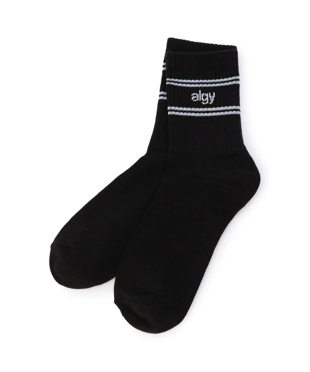 Детские носки-гольфы с двойной линией, модель Double Line Crew Socks, algy, Black