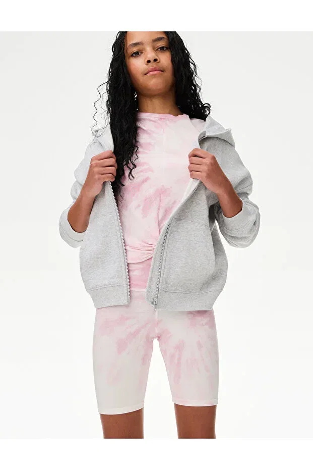 Детские шорты для девочек с принтом омбре Marks & Spencer, Pink — фото 2