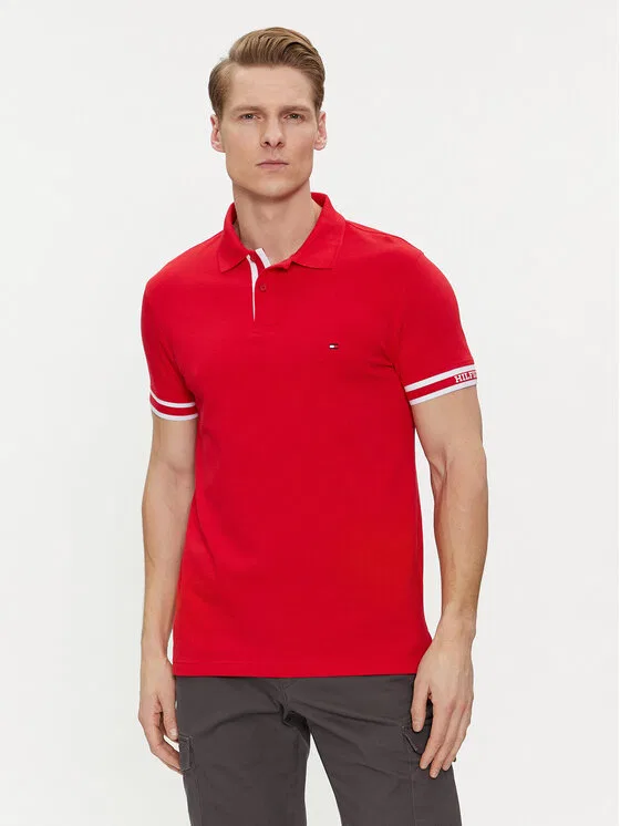 Поло slim fit Monotype Tommy Hilfiger, красный