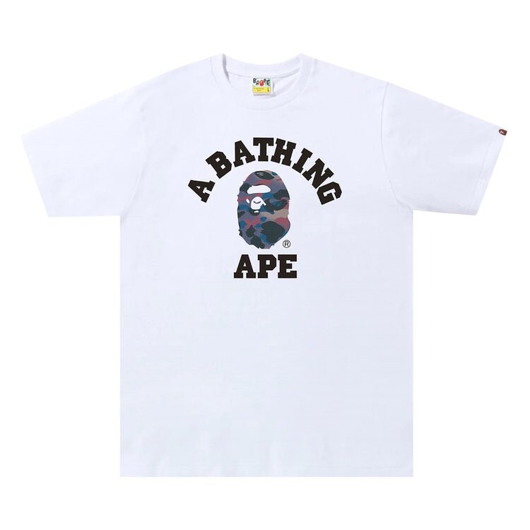 

Футболка BAPE Grid Camo College Tee 'White/Purple', белый