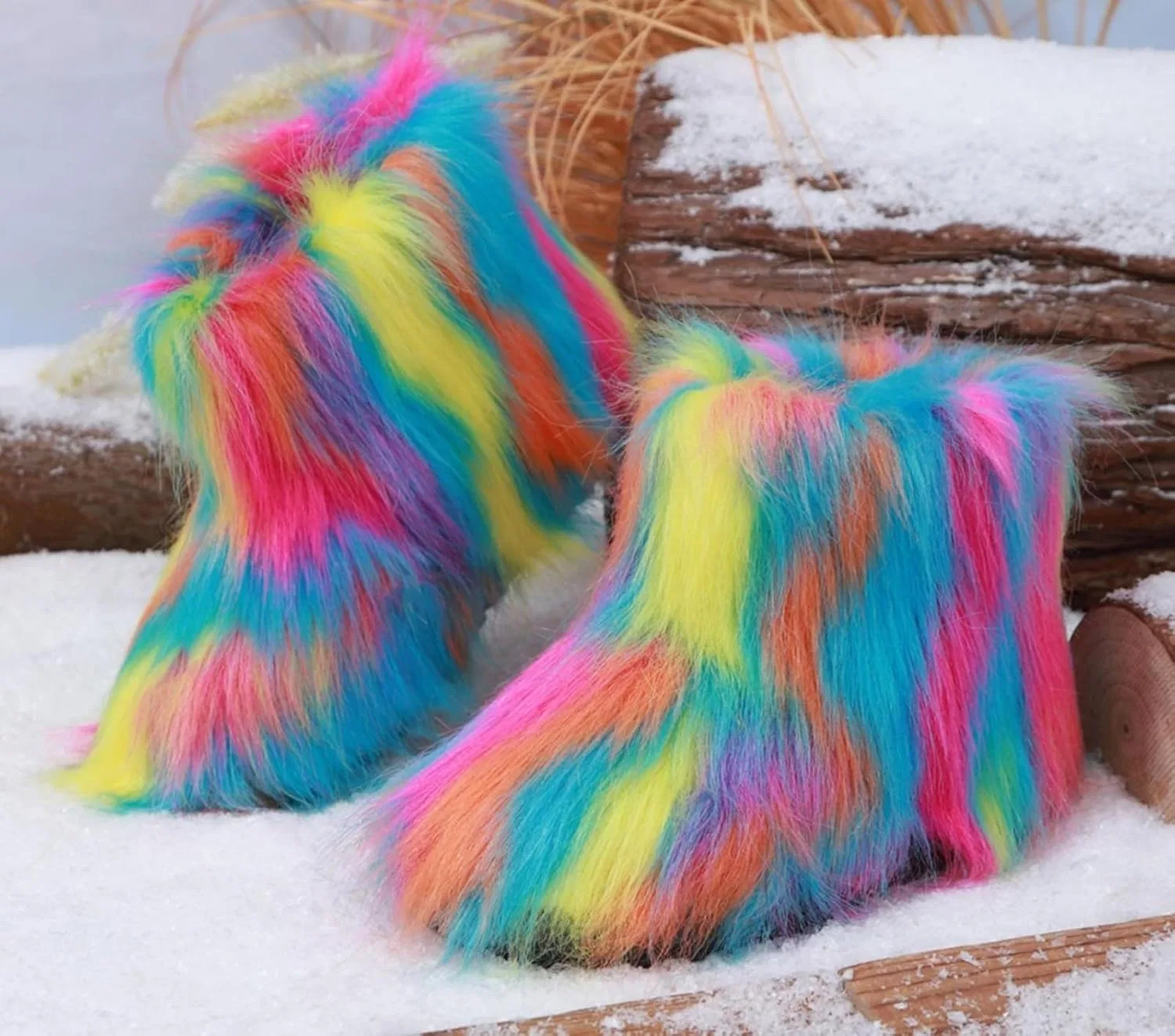 Детские зимние сапоги для девочек с меховой подкладкой FUNCOS, Multicolored — фото 4