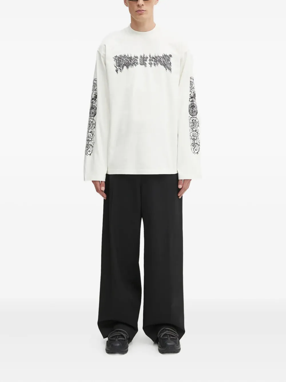 Лонгслив с графическим принтом Vetements, нейтральный — фото 2