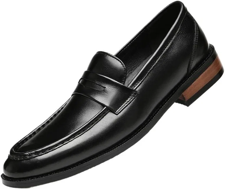 Лоферы кожаные мужские повседневные New British Style Black UOPYNE