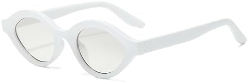 

Ретро маленькие солнцезащитные очки-гелевые очка для женщин, модные градиентные очки с защитой от УФ-излучения UV400, мужские панк-очки овальной формы MTZJH, White Light Gray