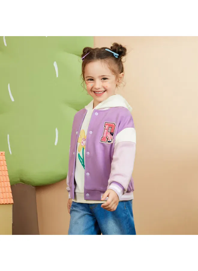 Кардиган-куртка унисекс с принтом Peppa Pig, темно-фиолетовый — фото 4