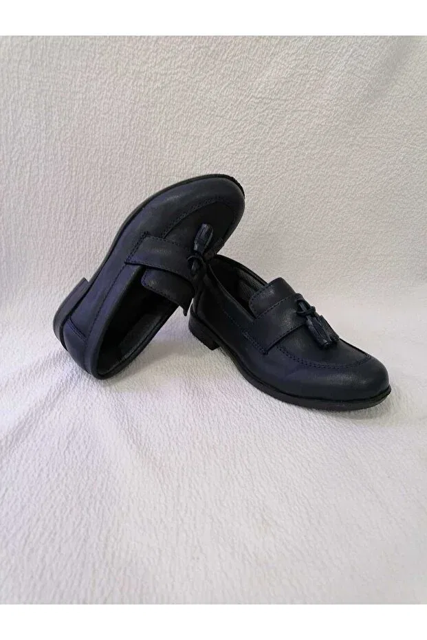 Детские туфли для мальчиков с ортопедической подошвой Glam Özgür Kids, Navy Blue — фото 4