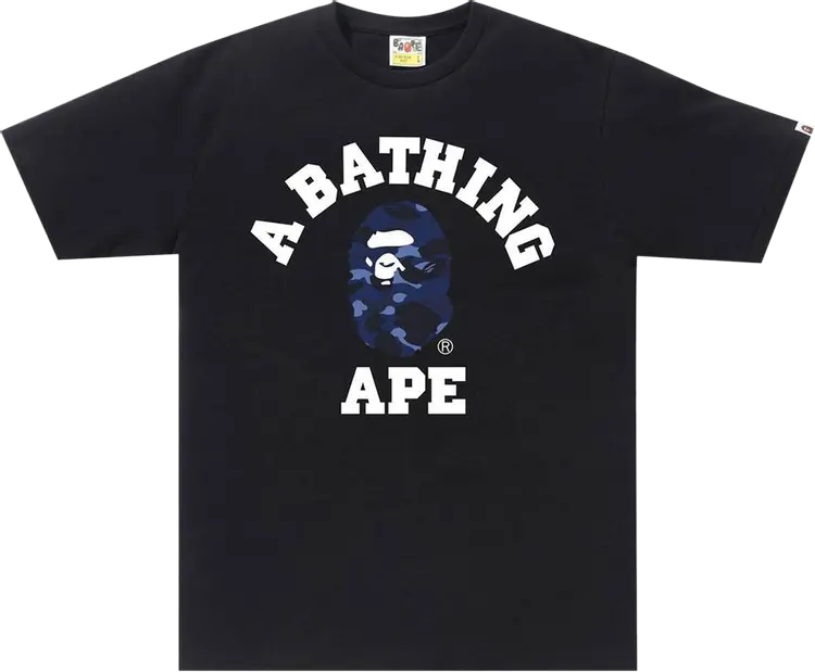 

Футболка Bape Color Camo College Tee 'Black/Navy', черный