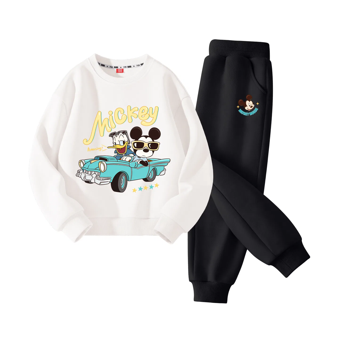 Детское спортивное трико с принтом Disney Highway White & Dihighway Playful Star K Black