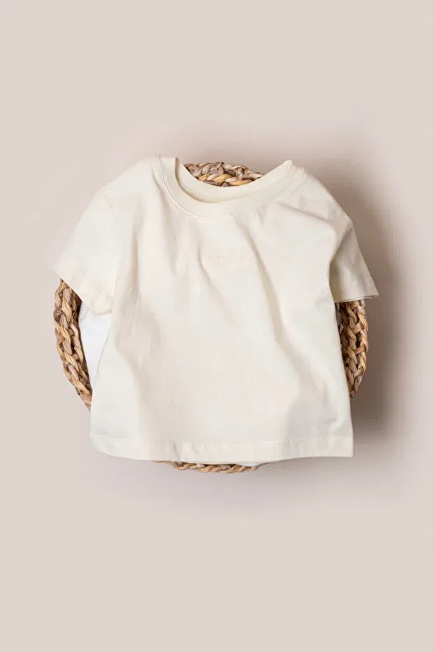 Детская футболка для девочек хлопковая Embroidered t-shirt summer girls' t-shirt with embroidery detail Vauva, Nude Color