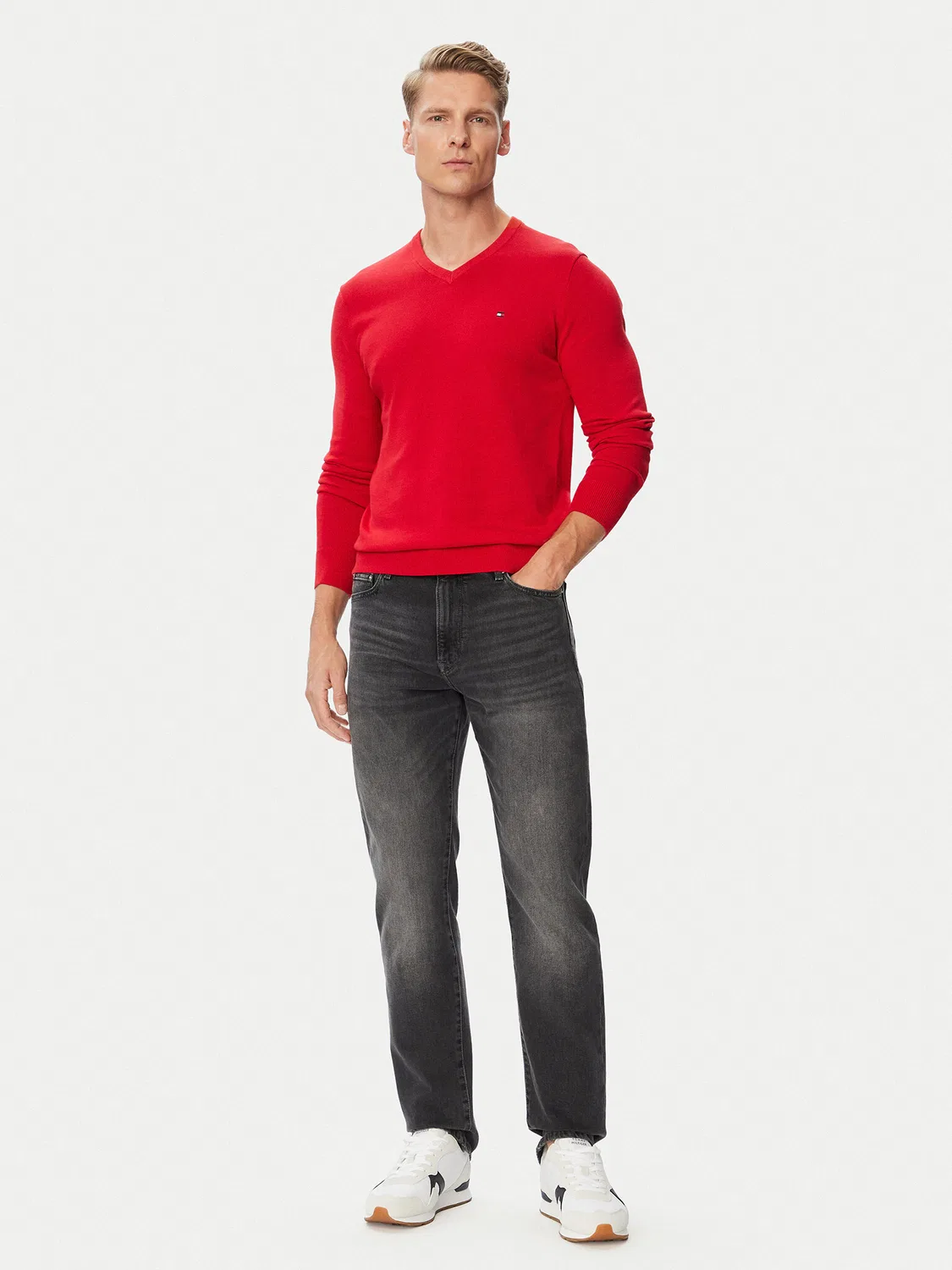 Мужской пуловер стандартного кроя Essential Tommy Hilfiger, красный — фото 2