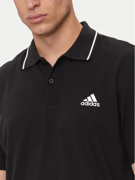 Поло regular fit Essentials Adidas, черный — фото 4