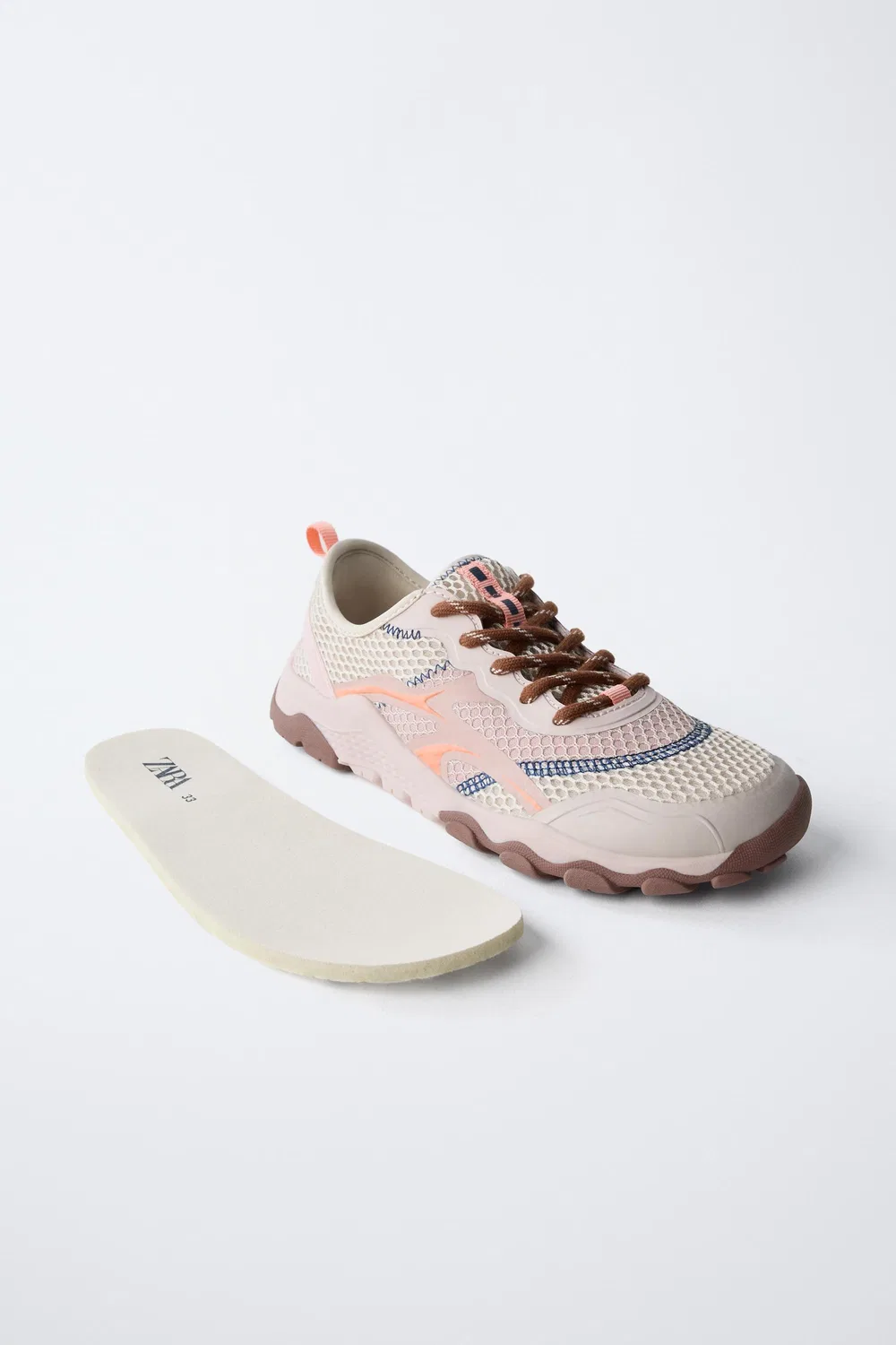 Кроссовки из сетчатой ткани для ходьбы босиком ZARA, Pink — фото 4