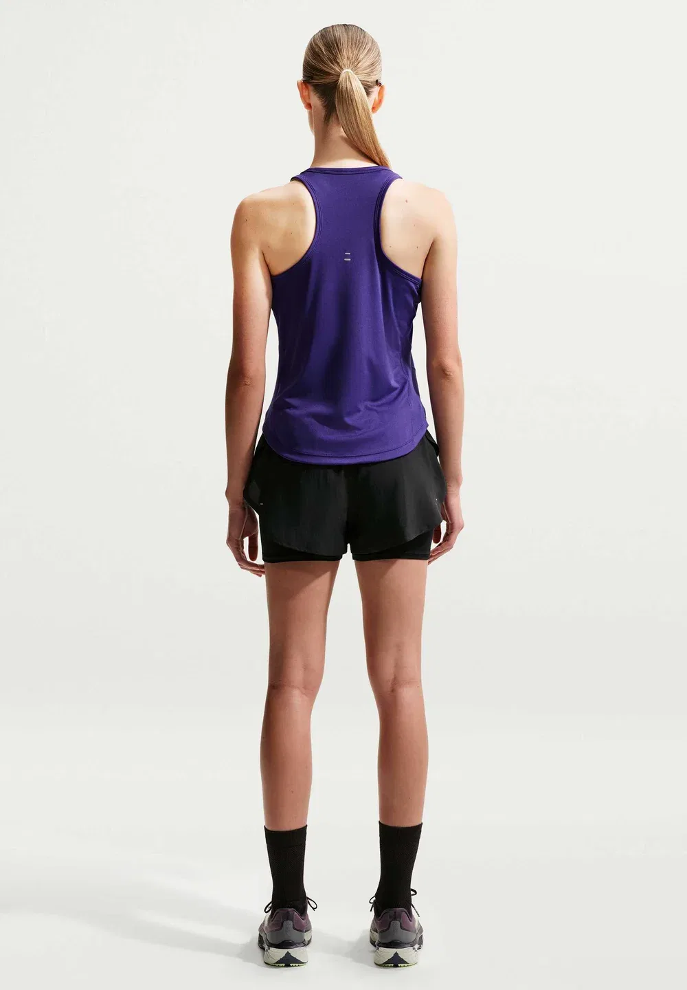 W nk flow df hr 2n1 shrt - шорты 2-в-1 Nike Performance, Black/Black/Reflective Silv — фото 2