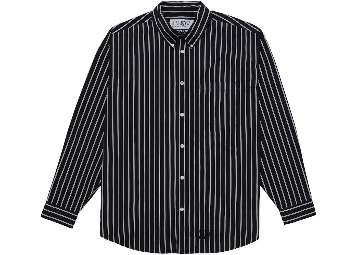 Мужская рубашка с полосками Supreme MM6 Maison Margiela Stripe, Black