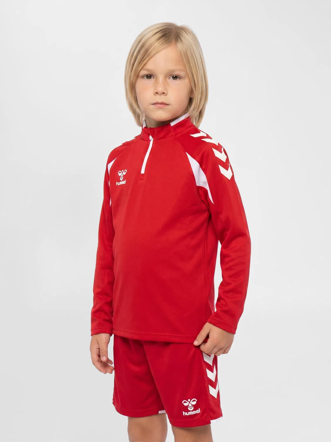 Детское худи с полузастежкой Hmlcore Hummel, Rot Weiss