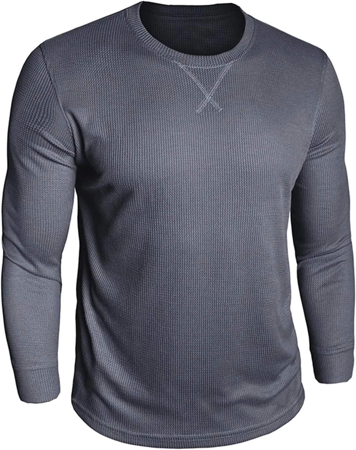 Мужская повседневная футболка с длинным рукавом Classic Fit, Dark Gray — фото 4