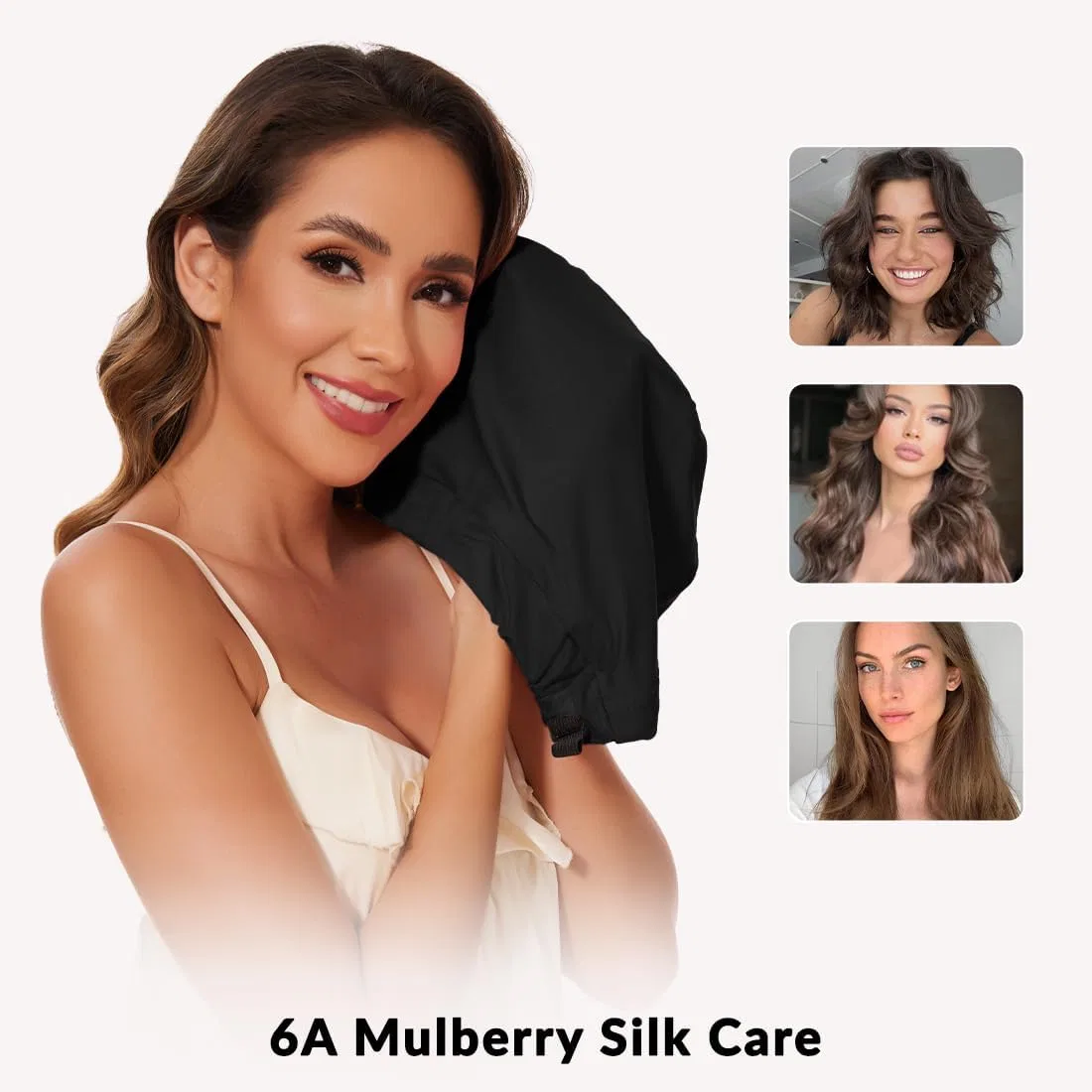 Шапочка для душа из шелка LOVUITEN, 22 Momme, 100% Mulberry Silk — фото 3