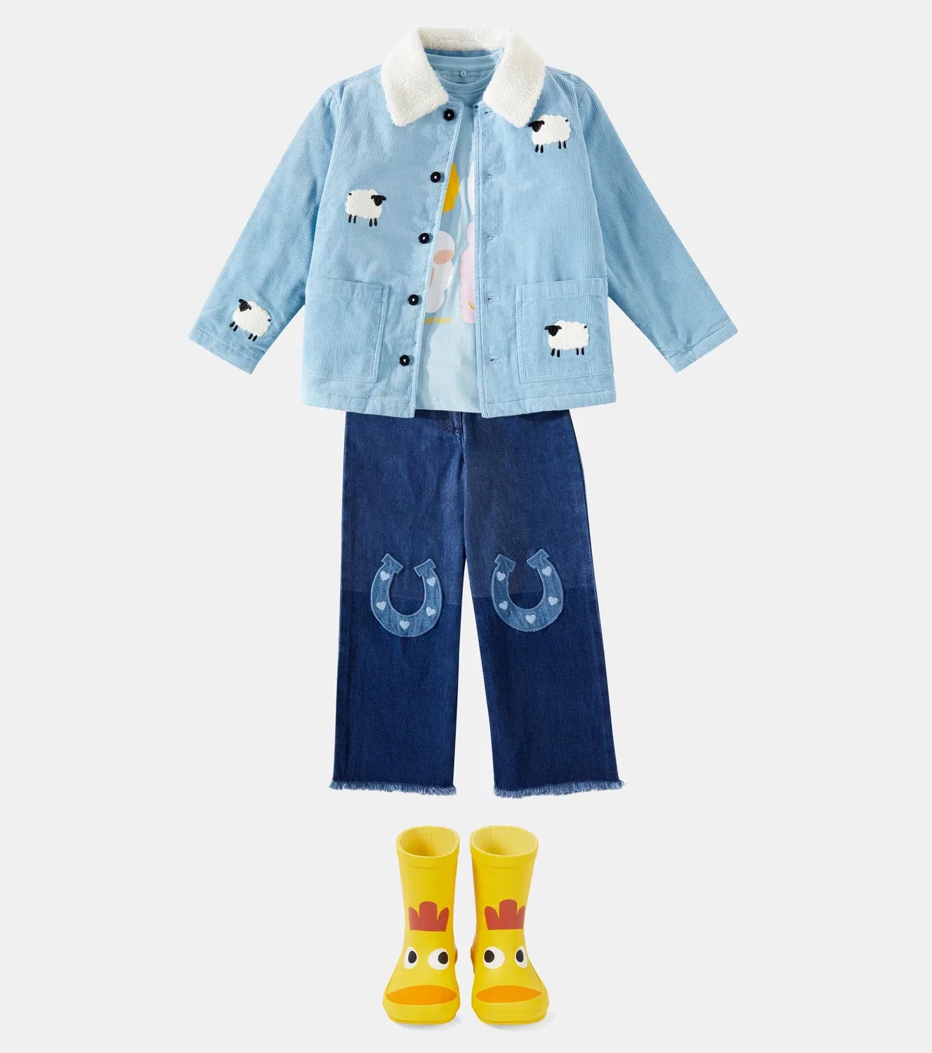 Джинсы прямого кроя с аппликацией Stella McCartney Kids, синий — фото 2