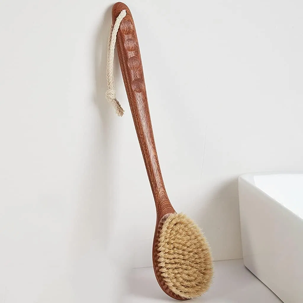 Щетка для тела с натуральной щетиной, MXXHFC, 2 предмета, 41 см, Brown — фото 4