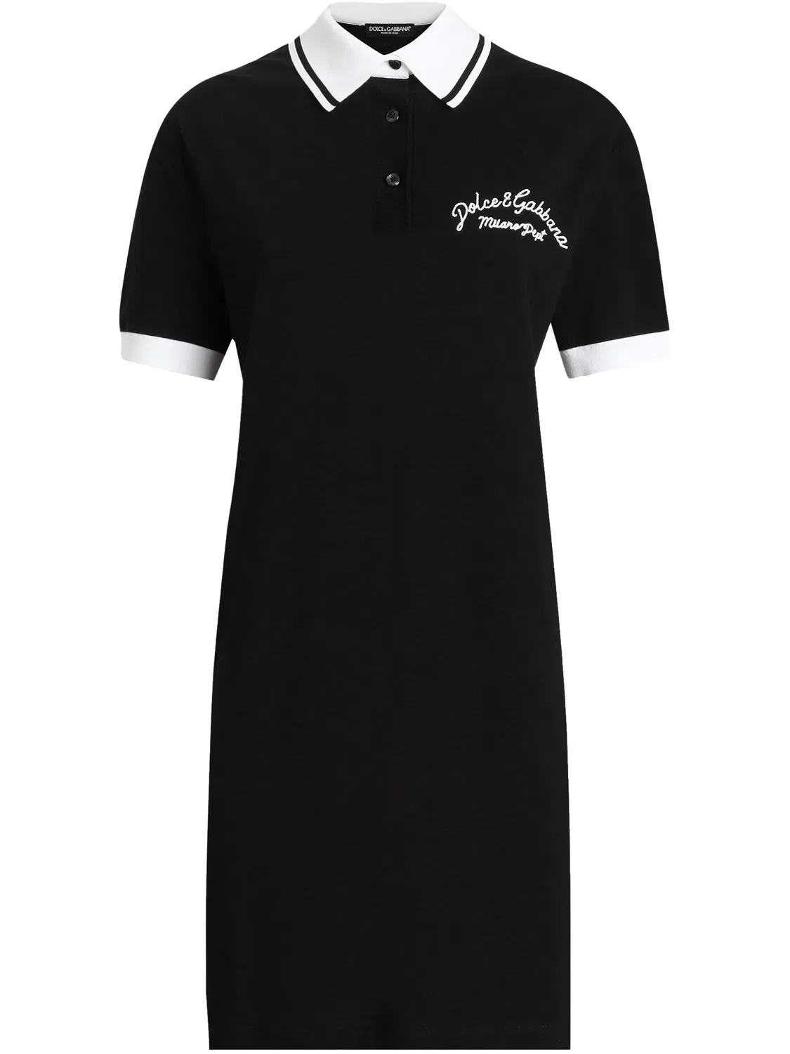 Платье мини с вышитым логотипом Dolce & Gabbana, черный