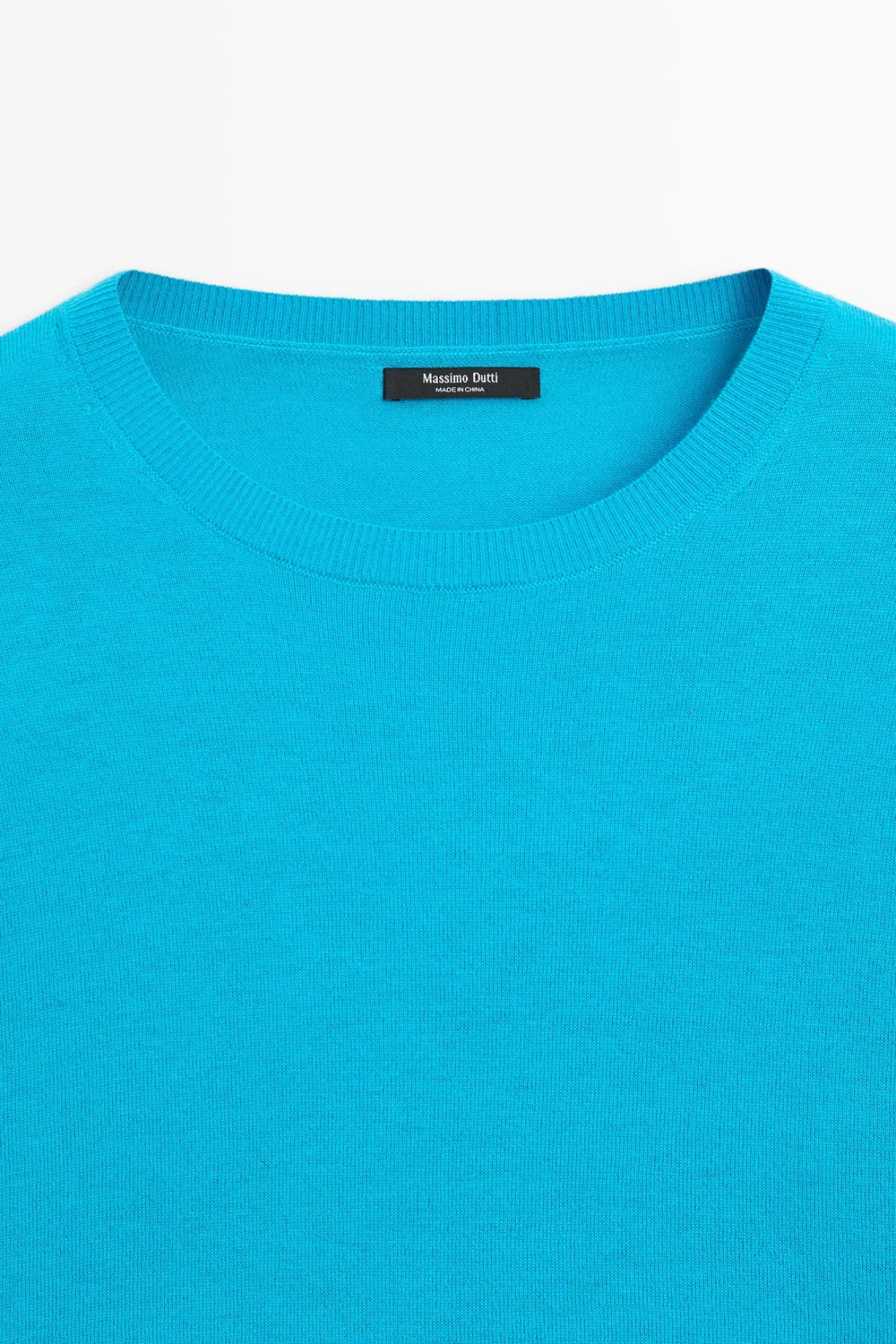 Свитер Massimo Dutti Round Neck Knit, бирюзовый — фото 4