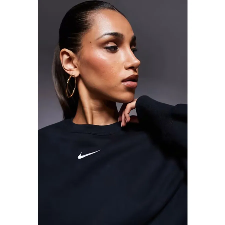 Женский свитшот оверсайз с длинным рукавом Nike Nsw Phoenix Fleece Crew, Черный — фото 2