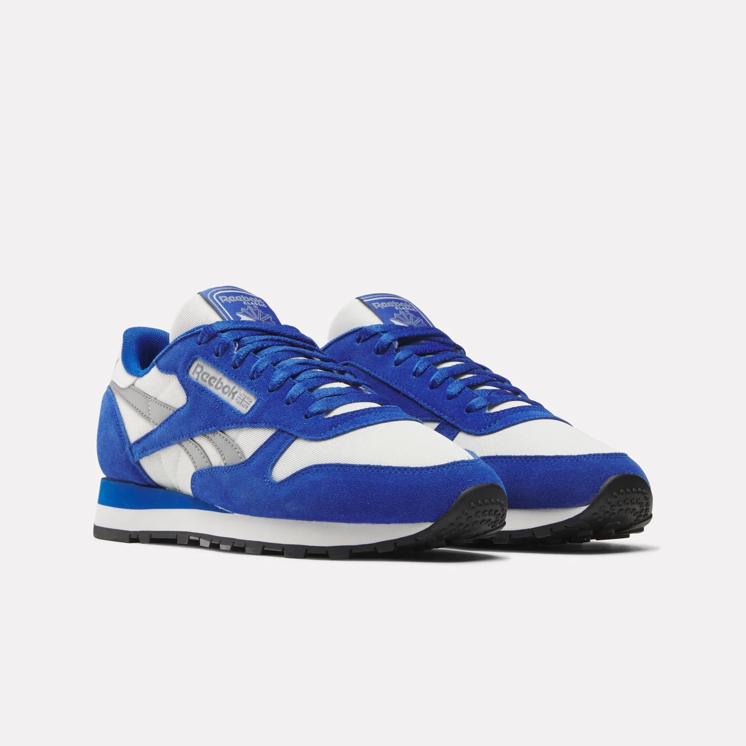 Детские кроссовки для девочек без принта Classic Leather Reebok, Boundless Blue Chalk Grey 3 — фото 2