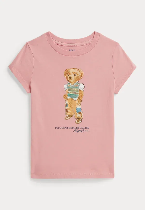 Футболка с принтом Polo bear cotton jersey tee 2-6y Polo Ralph Lauren, Adirondack Rose